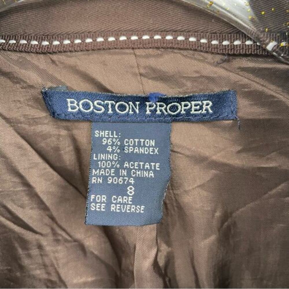 Boston Proper Brown Blazer Peplum Pleated Size 8 - Picture 3 of 13